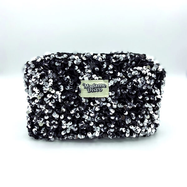 Trousse sequins argent