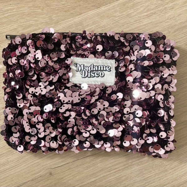 Porte-monnaie sequins roses