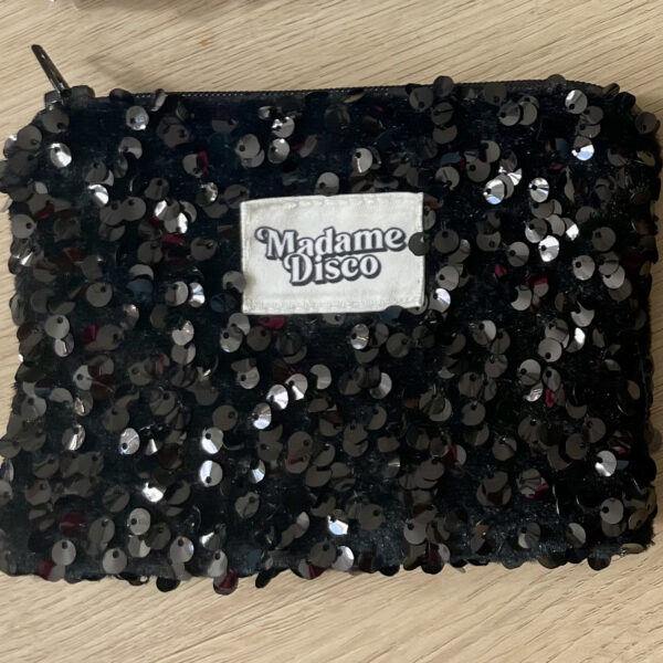 Porte-monnaie sequins noirs