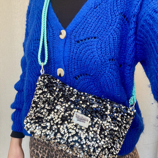 Sac à main avec anse réglable et interchangeable SEQUIN ARGENT !