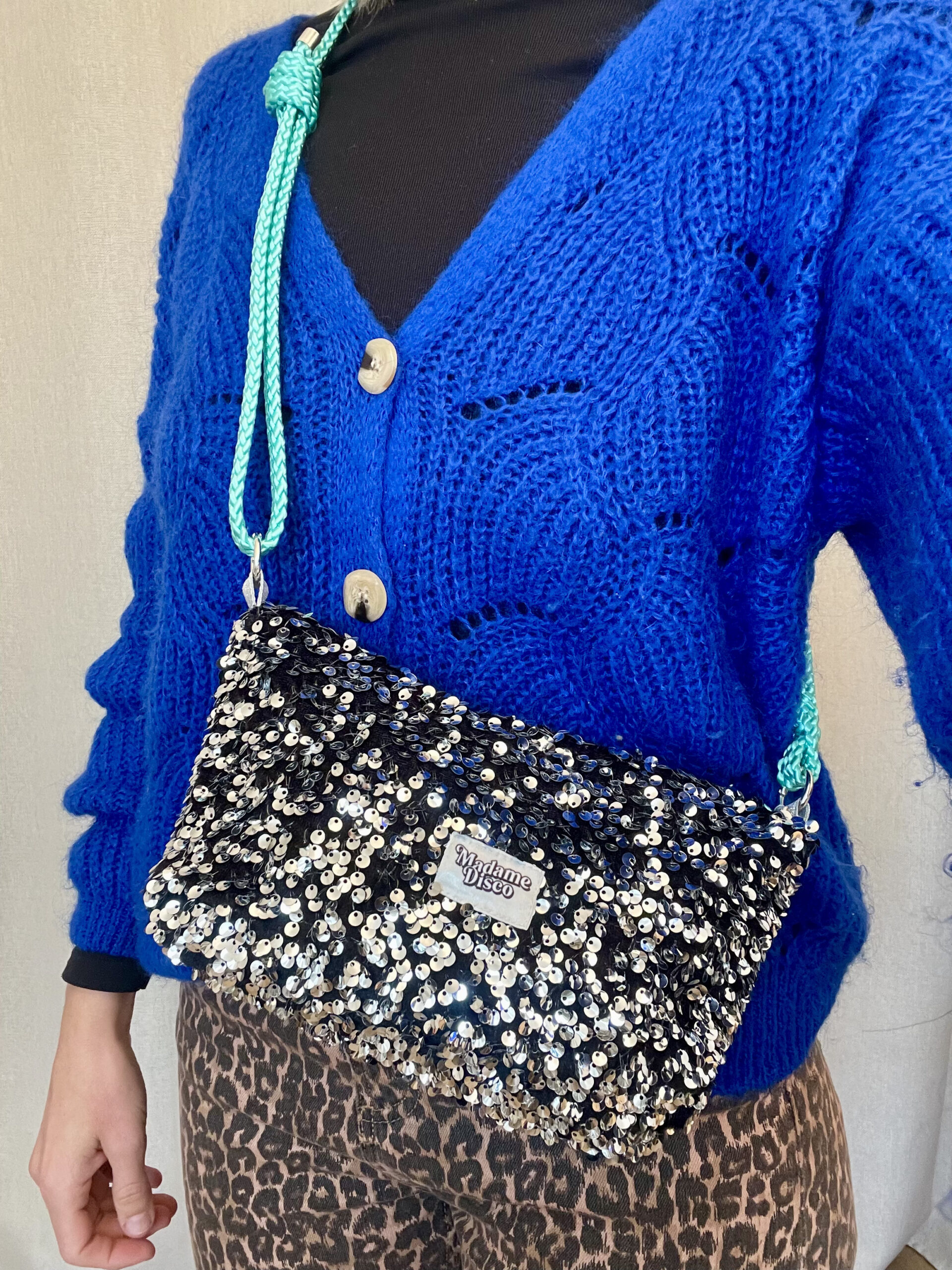 Sac à main avec anse réglable et interchangeable SEQUIN ARGENT !