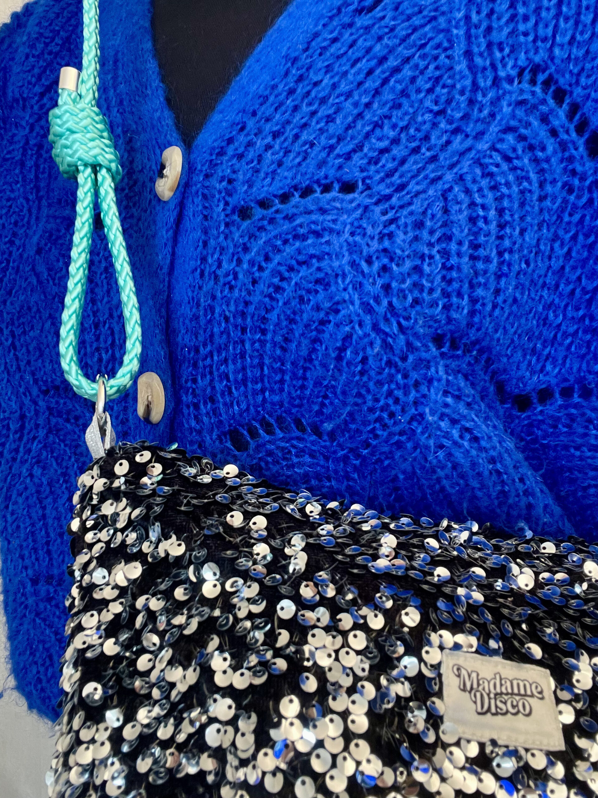 Sac à main avec anse réglable et interchangeable SEQUIN ARGENT ! – Image 2