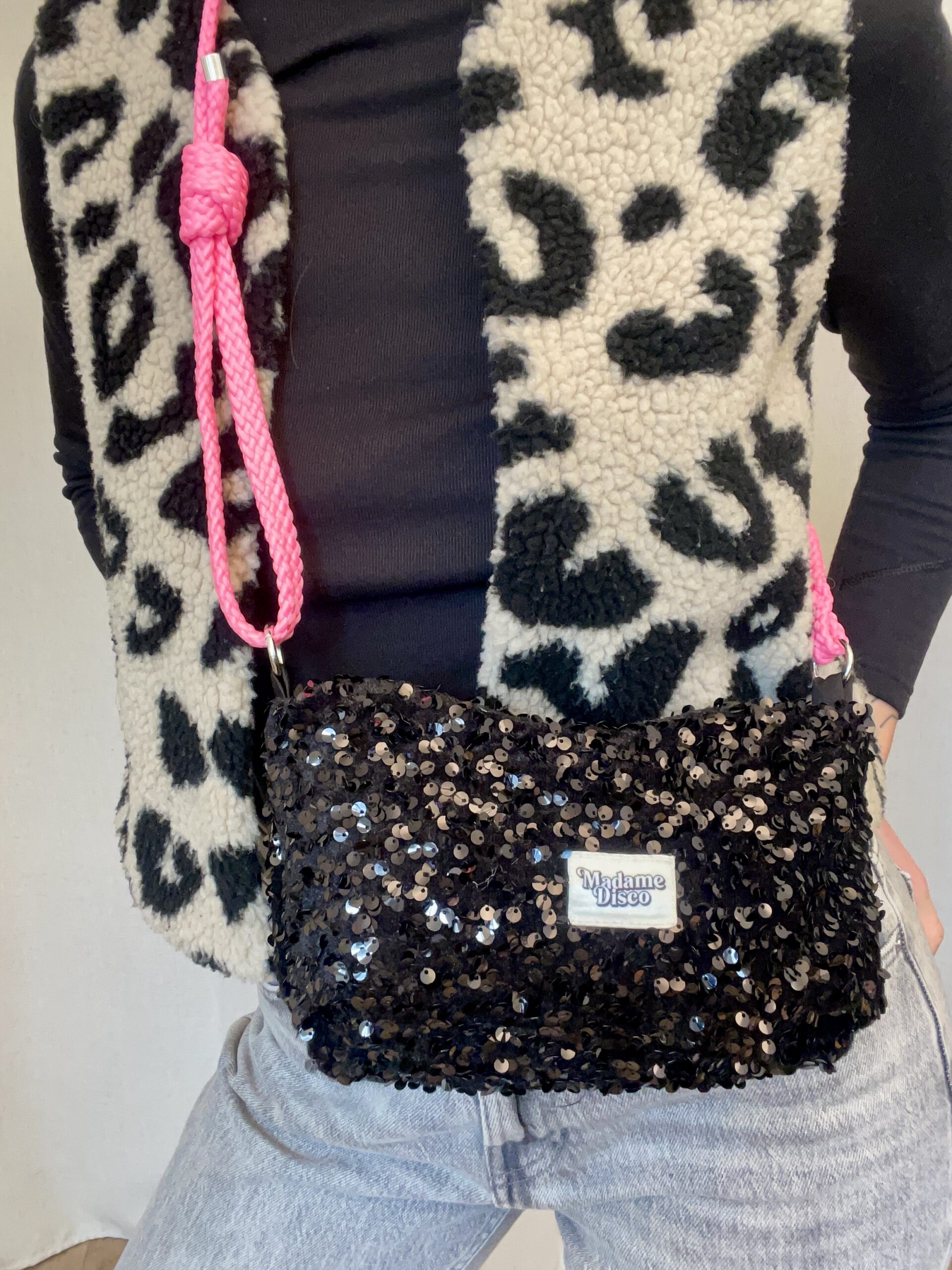 Sac à main avec anse réglable et interchangeable SEQUIN NOIR !